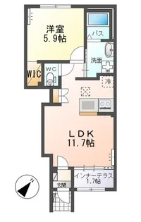 メゾンドフルール【1階】の間取り
