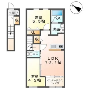 オプレント芳賀【2階】の間取り