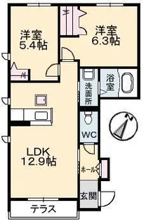 シャーメゾン小泉【1階】の間取り