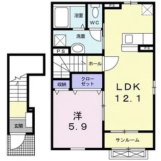 ハイ・アイランド II【2階】の間取り