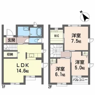 北上ステーション・アベニューF【2階】の間取り