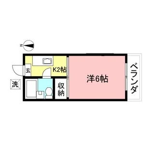 フラワーハイツA棟【2階】の間取り