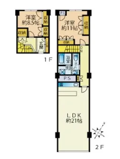ニュー赤坂コーポラス【7階】の間取り