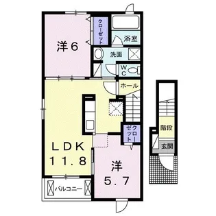 カーサ・エレガンテVI【2階】の間取り