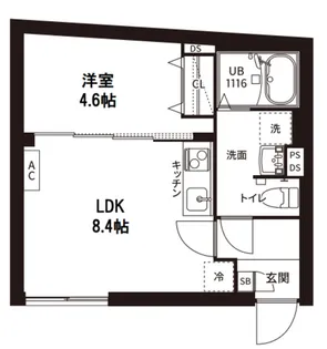 レピュア曙橋駅前レジデンス【3階】の間取り
