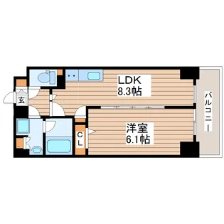 グランドロアール仙台西公園【6階】の間取り