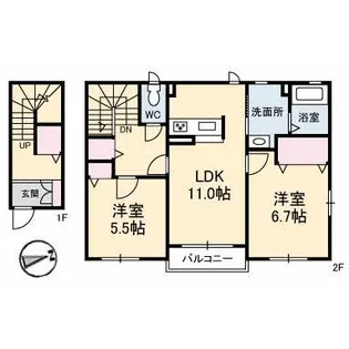 グラディア【2階】の間取り