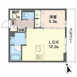 シャーメゾン コア八日町【1階】の間取り