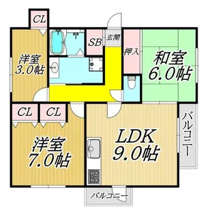 ロイヤルハイツ歌園II【2階】の間取り