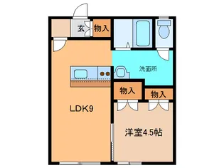 ベイフラット【2階】の間取り