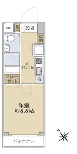 オプストヨミノ【3階】の間取り