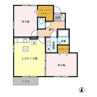グランモアかがり A【1階】の間取り