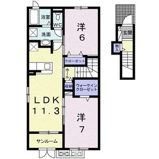 メディオ サルーテ A【2階】の間取り