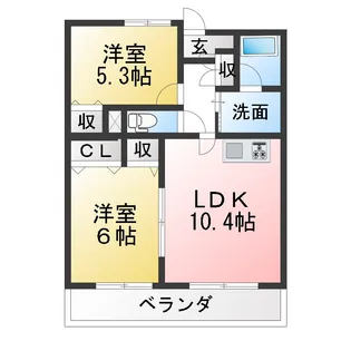 メルベーユ大浜【2階】の間取り