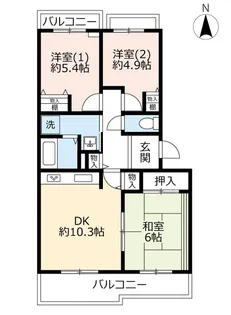 UR高槻・阿武山十番街【3階】の間取り