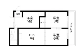 北大入小堀マンション【5階】の間取り
