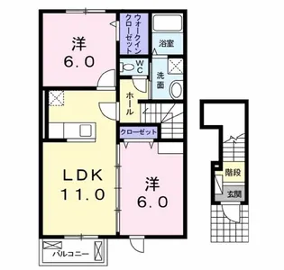 EAST SIDE II【2階】の間取り
