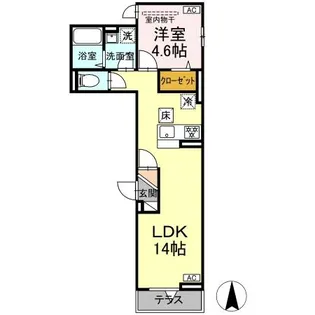 グラナーデ扇I D【1階】の間取り