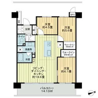 サーパス甲府武田レジデンス【5階】の間取り