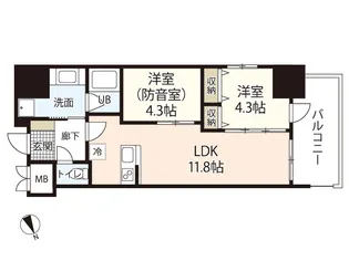 Merry Gate東白島【6階】の間取り