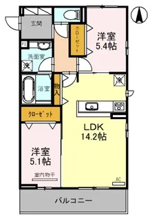 パインフローリッシュ長居東II【3階】の間取り