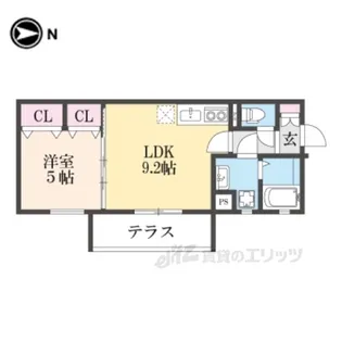 クリエオーレ松丘町【1階】の間取り