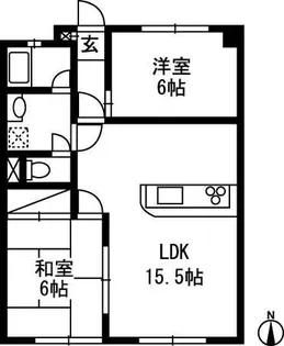 岩佐第二マンション【3階】の間取り