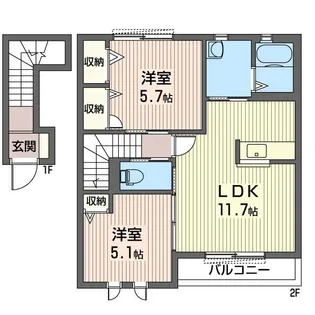 プリンスコーポ D【2階】の間取り