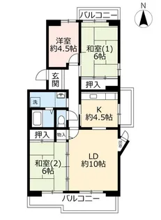 UR若山台第4【3階】の間取り