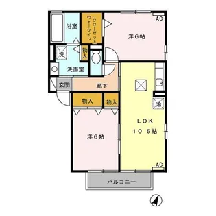 グランドソレーユ B【1階】の間取り