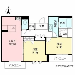 グレイス・ヴィラ水前寺【2階】の間取り