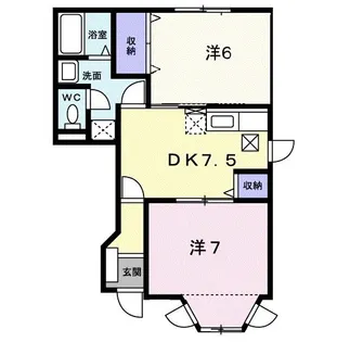 フォンテーヌB【1階】の間取り