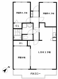 オークビレッジ 1号棟【2階】の間取り