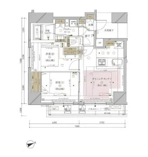 メインステージ新橋【14階】の間取り