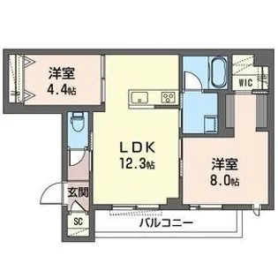 クレスト【2階】の間取り