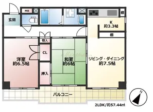 ヒルズ西元町【5階】の間取り