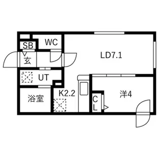 ラグナベルデ苗穂駅前【5階】の間取り