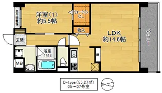 ゲートレジデンス鶴見緑地【2階】の間取り