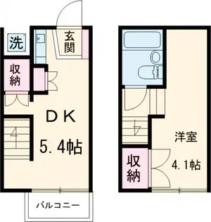 芦花フローラル【1階】の間取り