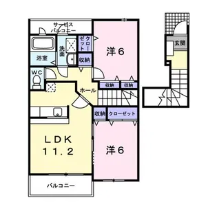 フラワーバードII【2階】の間取り