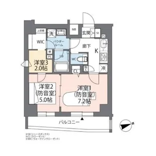 ミュージションプラス大森山王【2階】の間取り