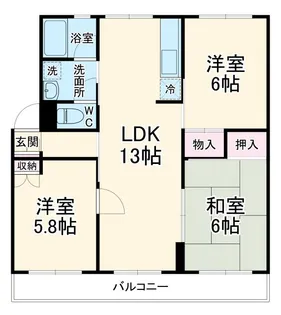 第2西形マンション【2階】の間取り