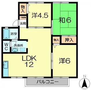 グリーンエクセルマルコウA棟【1階】の間取り