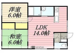 コスモレジデンス港B【2階】の間取り