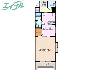 タウンエステート西浦【2階】の間取り