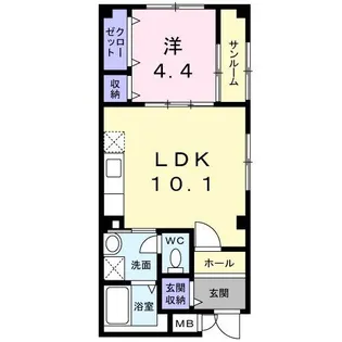 クローバー・MIII【1階】の間取り