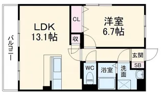 1LDKの間取り画像