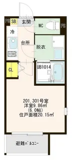 Aarna Mirai(アールナ ミライ)【3階】の間取り