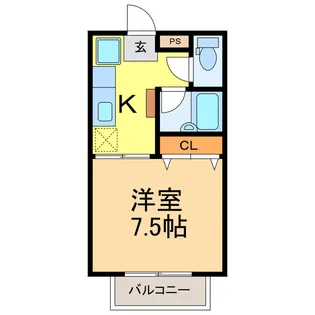 クレストV峰B【1階】の間取り