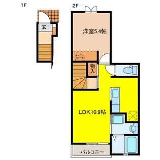 アクアコンフォートB【2階】の間取り